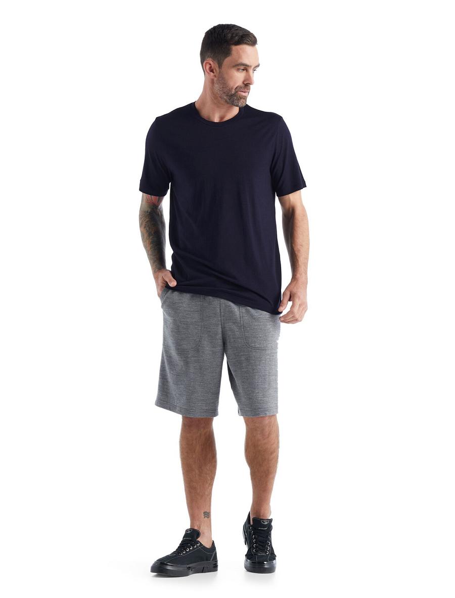 Men's Icebreaker Merino Tech Lite II Short Sleeve Tee T Shirts Midnight Navy | CA 1781EBCX